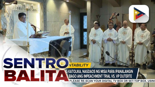 Mga lider ng Simbahang Katolika, nagdaos ng misa para sa House Prosecution Panel bago ang impeachment trial vs. VP Duterte; Prosecution Panel, nakapagpasa na ng komento sa Pre-trial Order | ulat ni Sheila Natividad