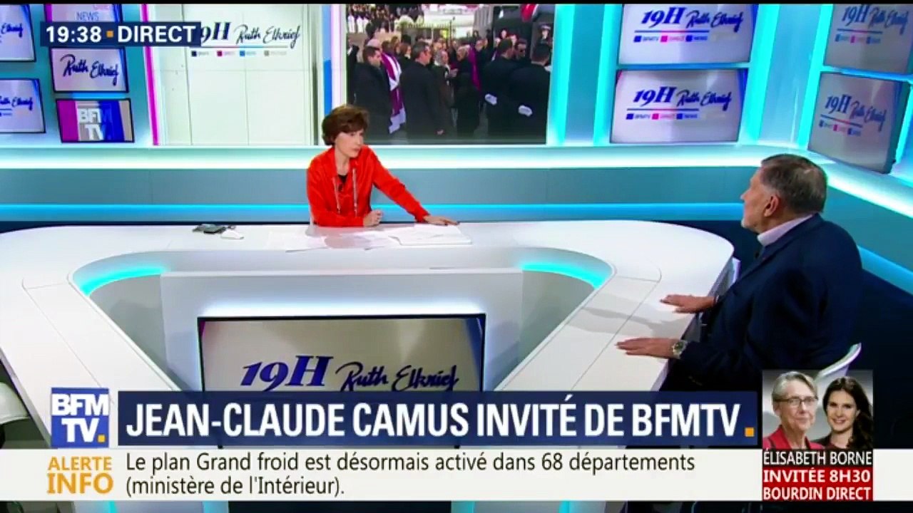2018 - Johnny Hallyday : Jean-Claude Camus revient sur les raisons qui ont empêché Laura de voir son père dans 19H Ruth Elkrief sur BFM TV (28 Février)