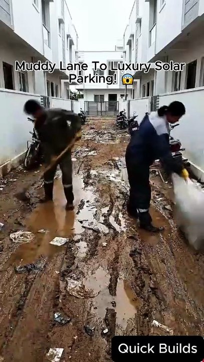 Extreme Alleyway Transformation: From Muddy Mess to Luxury Solar Bike Parking!