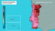 As temperaturas máximas e mínimas continuam acima da média em todo o país
