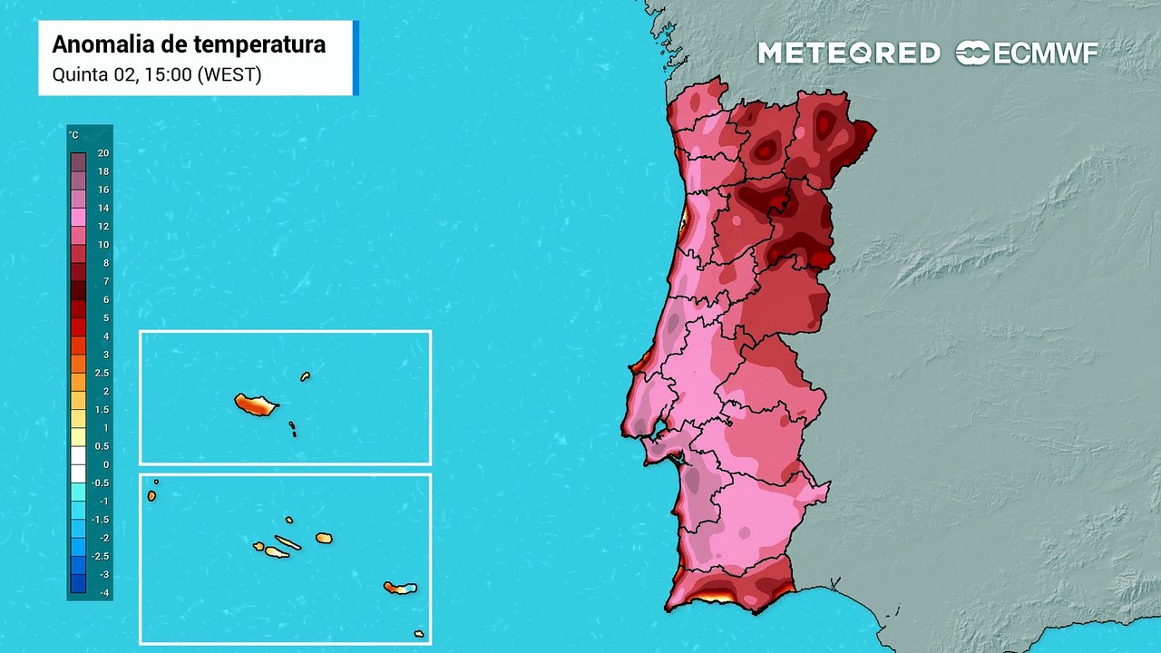 As temperaturas máximas e mínimas continuam acima da média em todo o país