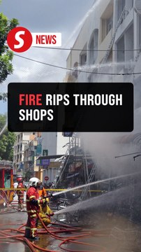 Fire razes two shoplots in Penang's Jalan Perak