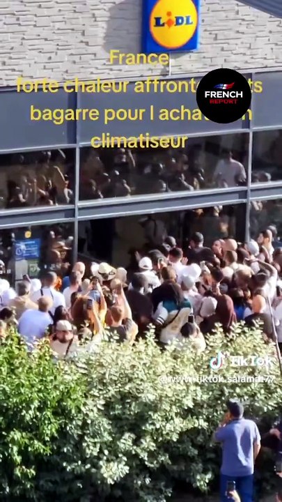 Regardez la compilation de toutes les images de chaos et bagarres chez Lidl ce matin à l'arrivée des appareils de climatisation