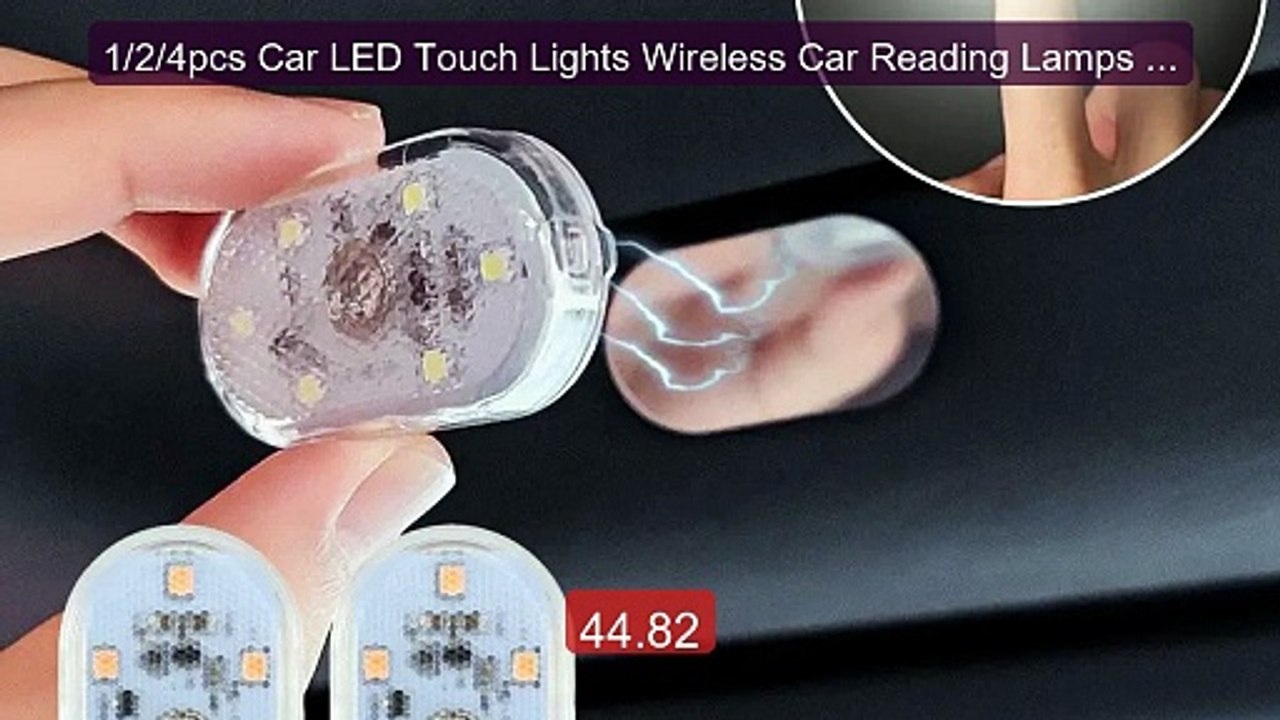1/2/4pcs Car LED Touch Lights Wireless Car Read...