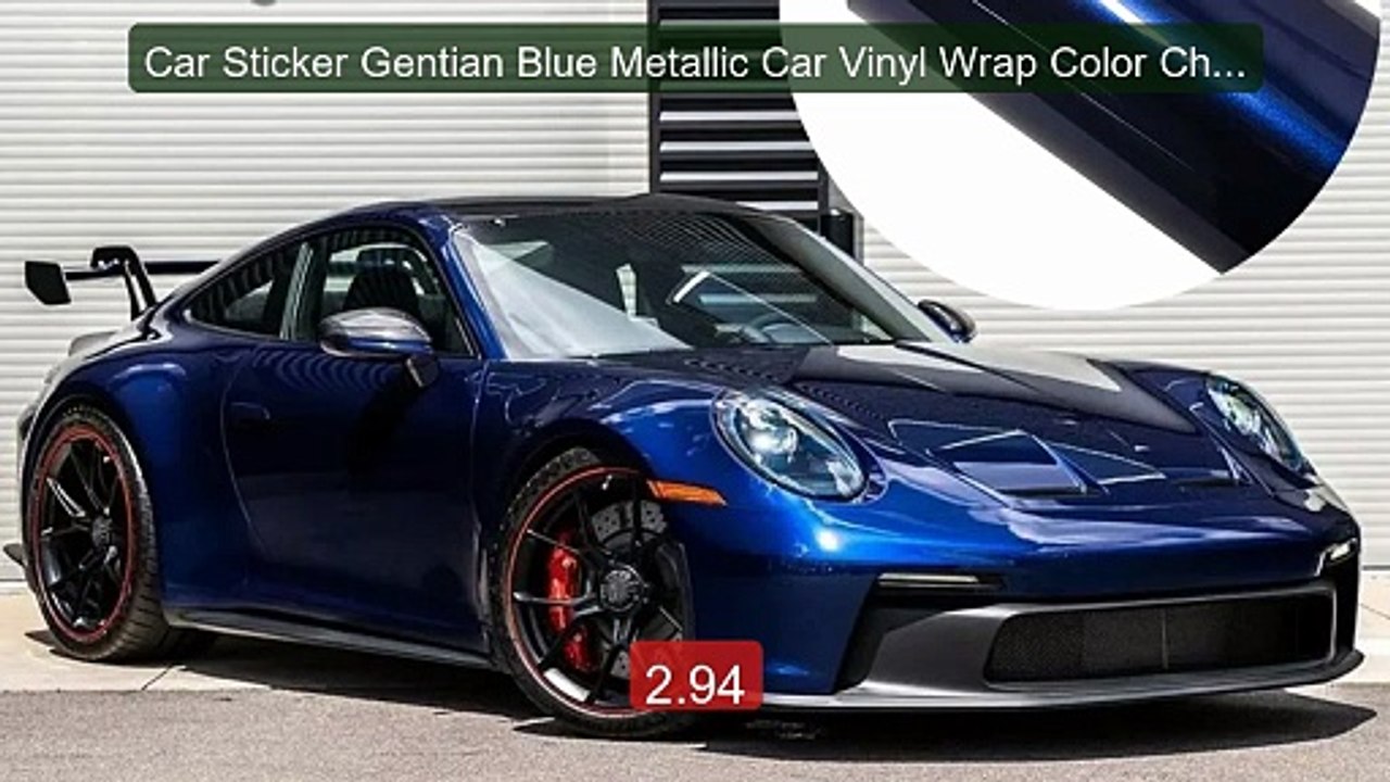 Car Sticker Gentian Blue Metallic Car Vinyl Wrap Color Change ... -- Hot Deal 2026 | Limited Offer!