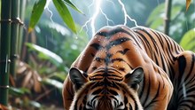 The Golden King in Monsoon Rain | Majestic Royal Bengal Tiger Cinematic Shot