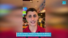 Es de La Plata, trabaja en Manolo de Miami y vivirá desde adentro el banderazo argentino