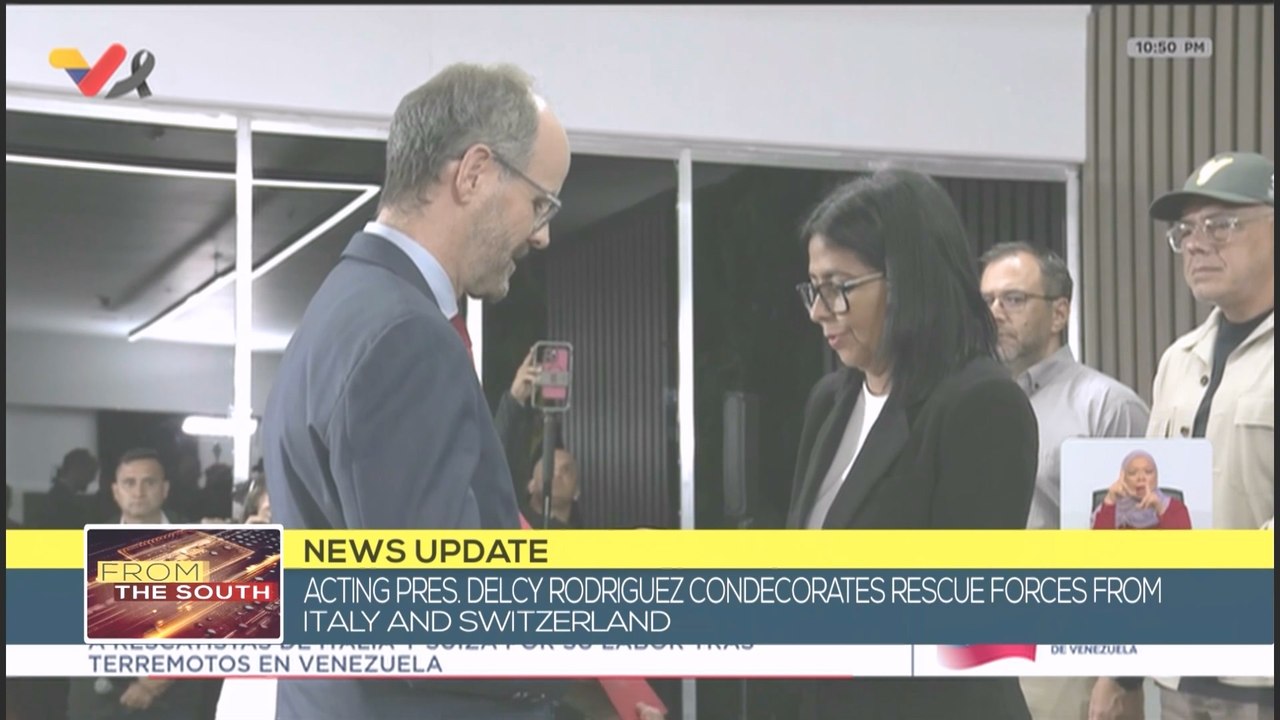 Venezuela | Act. Pres. Delcy Rodriguez awards Swiss and Italian rescuers with heroic medals