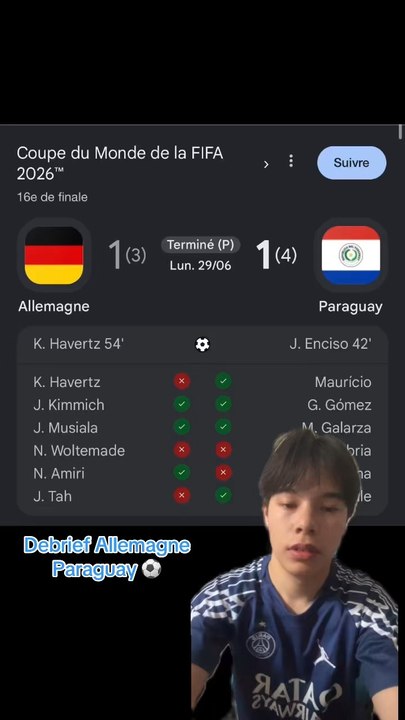 Debrief Allemagne Paraguay