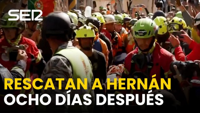 Rescatan con vida a Hernán tras ocho días bajo los escombros
