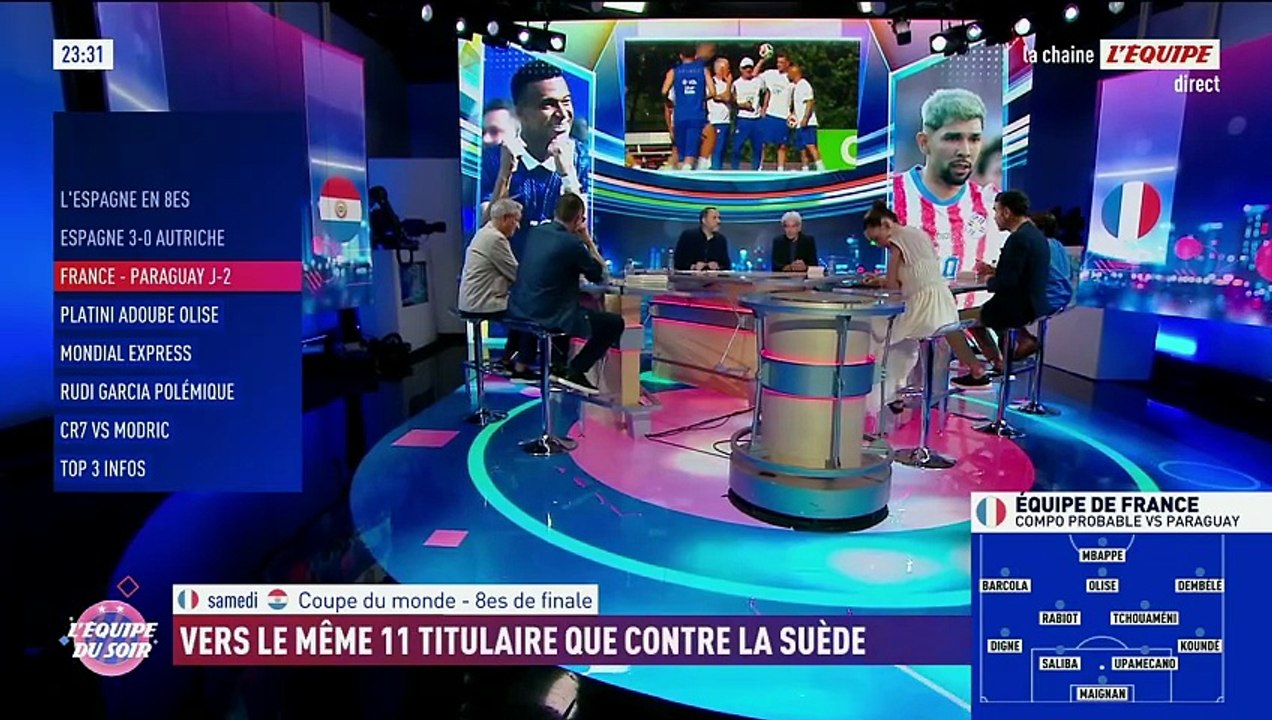 Les Bleus devraient aligner le même onze face au Paraguay en 8es de finale de la Coupe du monde - Foot - Coupe du monde