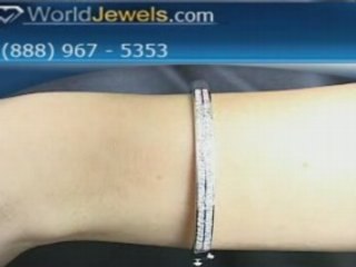 14K White Gold Diamond Bangle BC-4