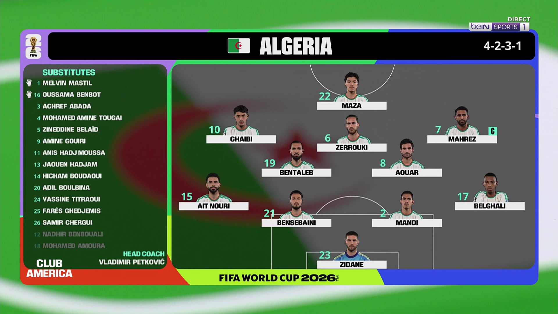 Coupe du Monde 2026 : Zidane titulaire, Maza en faux 9... Les compos de Suisse-Algérie