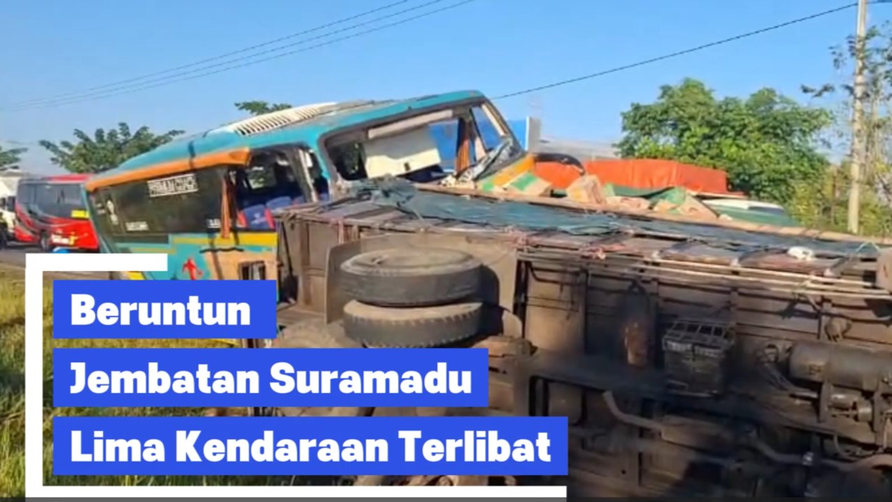 Lima Kendaraan Kecelakaan Beruntun di Jembatan Suramadu Bangkalan