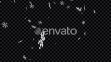 Falling Geometric Snowflakes Alpha Channel Overlay