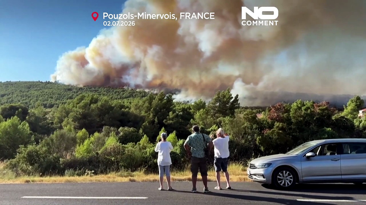 Großfeuer in Südfrankreich: Feuerwehr bekämpft Waldbrand