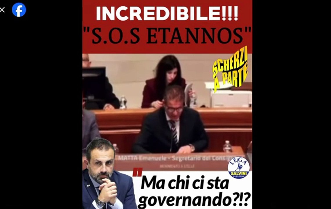 Il consigliere della Regione Sardegna Michele Pais (LEGA) posta un video con gli errori di pronuncia del collega del M5S  Emanuele Matta, dislessico