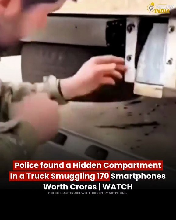 A routine truck inspection turned into a shocking discovery when police uncovered a hidden compartment allegedly used to transport 170 smartphones worth crores. 📱🚔