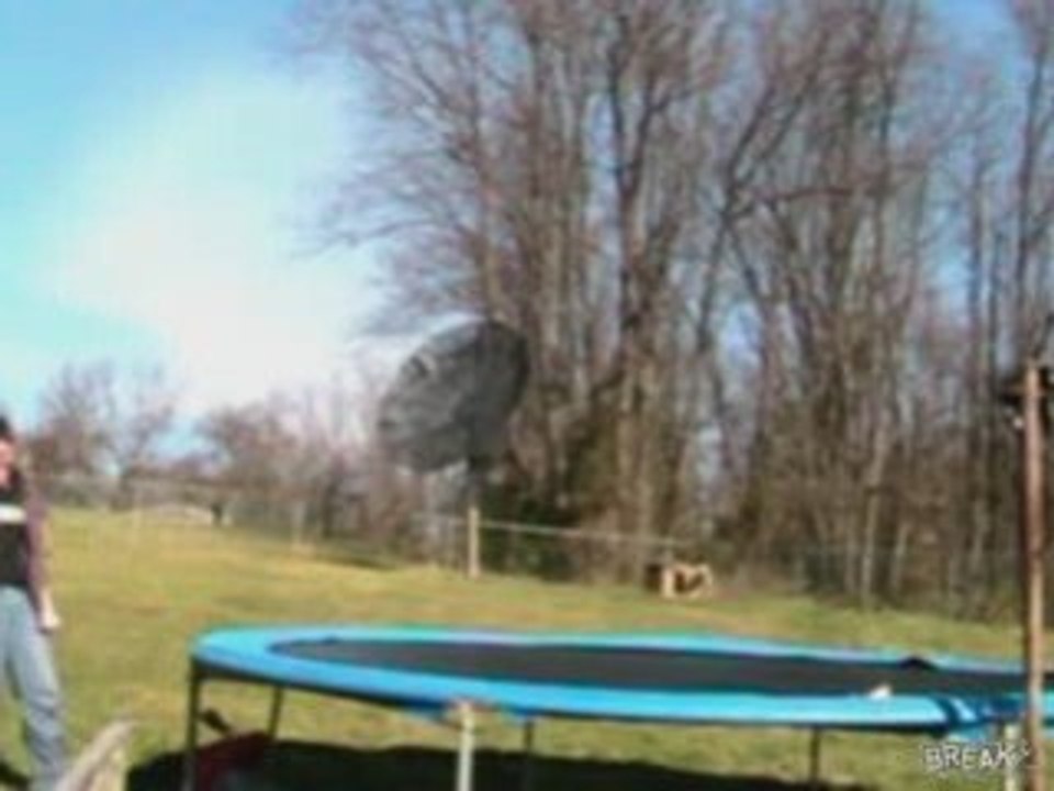 Trampoline Stunt Does Not Go Well