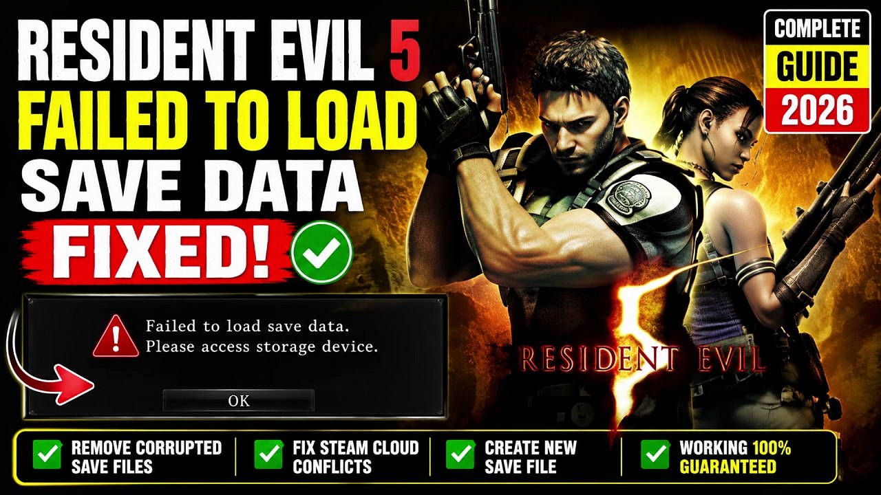 🎮 How to Fix "Failed to Load Save Data" Error in Resident Evil 5 (Complete Guide 2026)