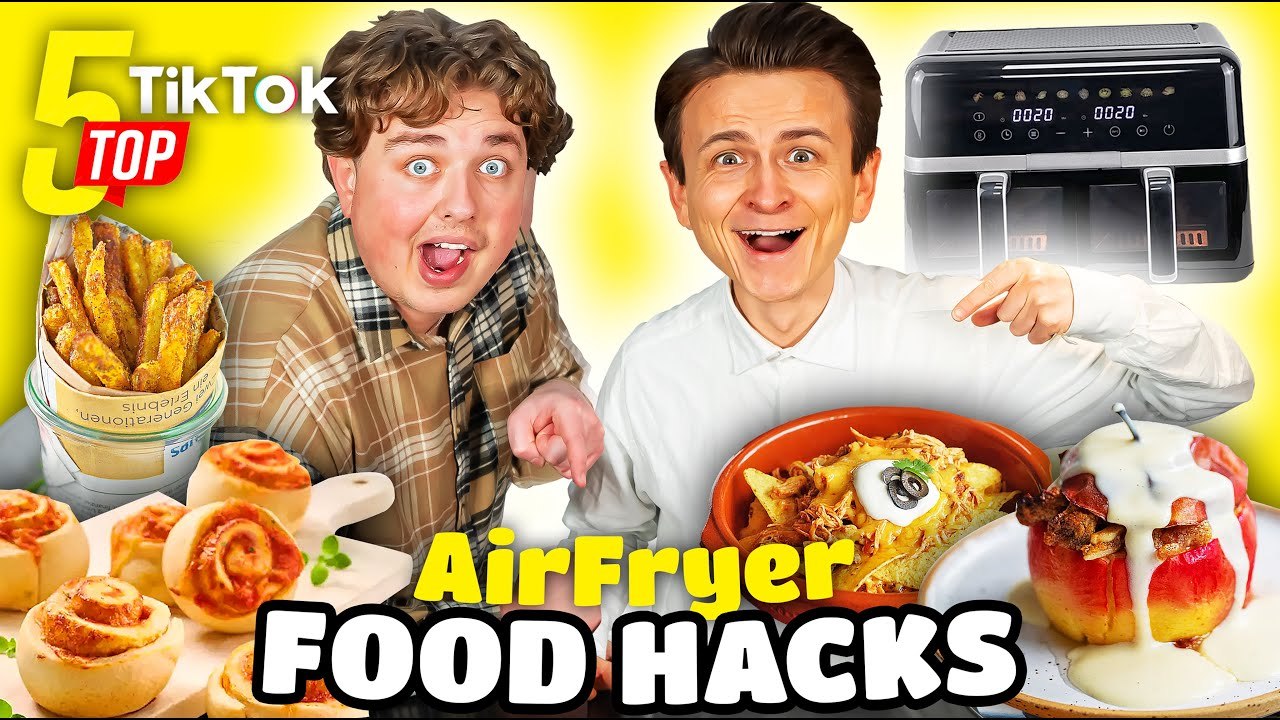 TOP 5 VIRALE AirFryer TikTok FOOD HACKS 🍕🍏  mit Smiley