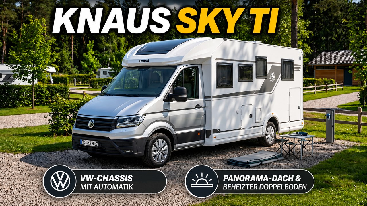 2027 KNAUS SKY TI im Detail: Panorama-Dach, Doppelboden und VW-Chassis