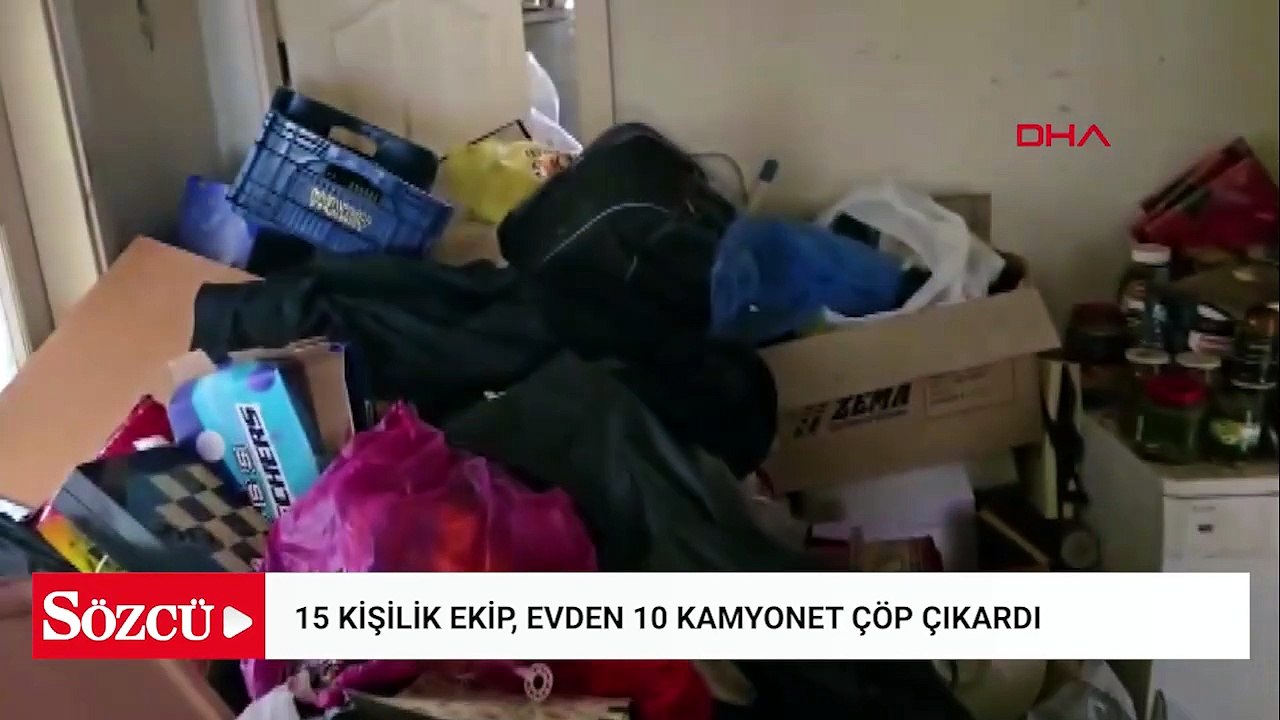 Biriktirdiği çöpler nedeniyle mahsur kalıp yardım istediği daireden 7 ton çöp çıktı