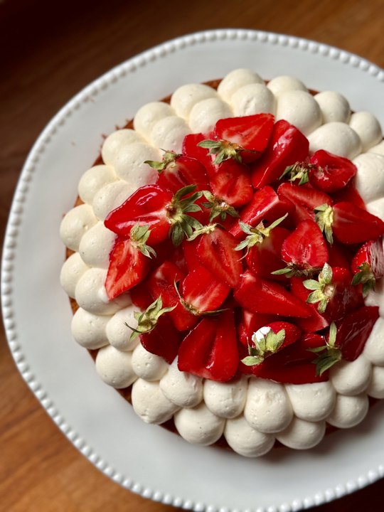 Tarte aux Fraises façon Palet Breton 🍓 | Recette avec Crème Diplomate & Chantilly Vanille Mascarpone