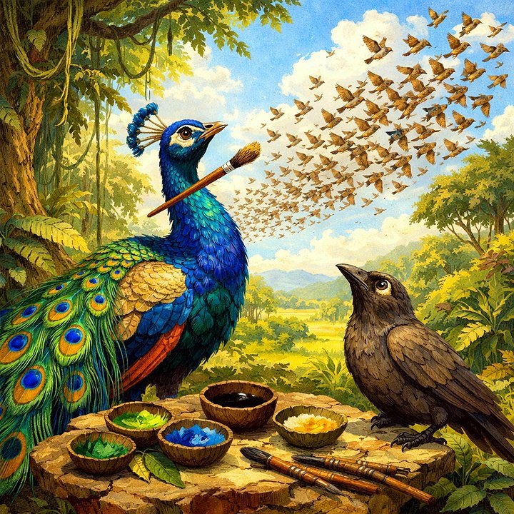 The Peacock and the Crow by Vietnamese Classical Tales