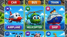Learn Transport for Kids 🚗 Fun Vehicle Names with Cute Cartoon Vehicles