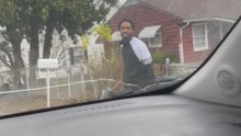 Mom's windshield smashed by dad in a fit of rage during drop-off