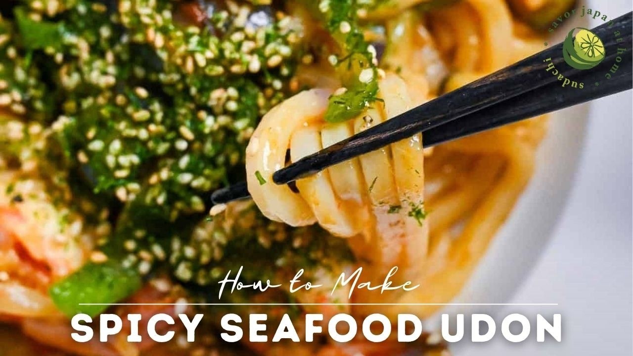 Spicy Shrimp Yaki Udon Recipe (Seafood Stir-Fry Noodles)