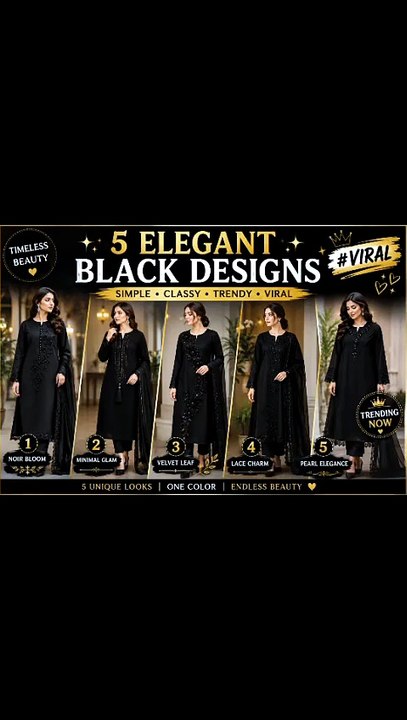 5 Beautiful and elegant  black dress desig ns