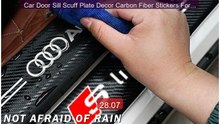 Car Door Sill Scuff Plate Decor Carbon Fiber Stickers For Audi... -- Best Buy 2026 | Great Quality!