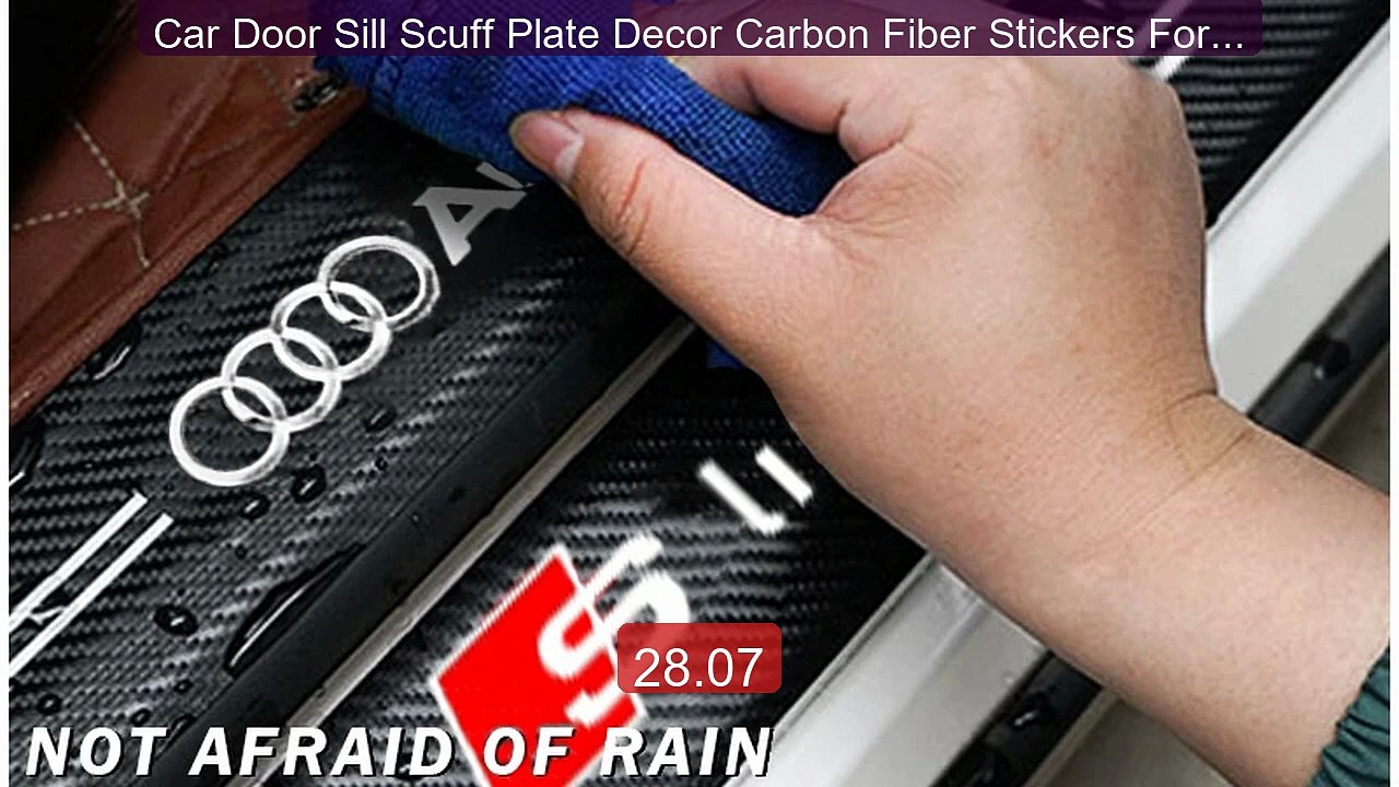 Car Door Sill Scuff Plate Decor Carbon Fiber Stickers For Audi... -- Best Buy 2026 | Great Quality!