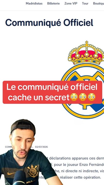 😳 Le communiqué officiel du Real cache un secret #realmadrid #enzofernandez #olise
