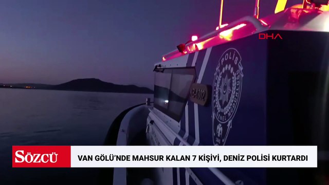 Van Gölü’nde mahsur kalan 7 kişiyi, deniz polisi kurtardı