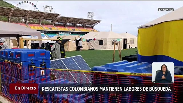 Rescatistas de Colombia brindan labores de búsqueda y rescate en el estado La Guaira