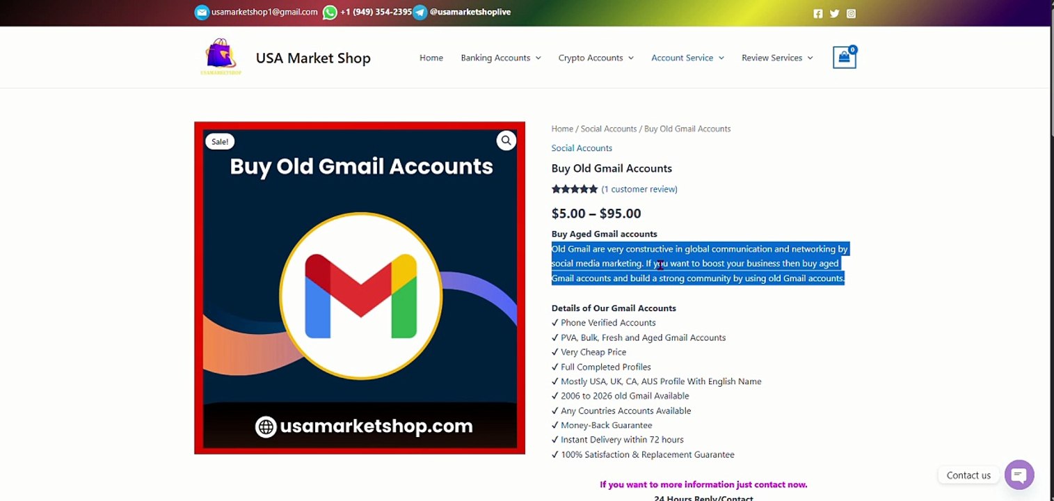 Top 3 Sites to Buy, Old Gmail Accounts - PVA Aged