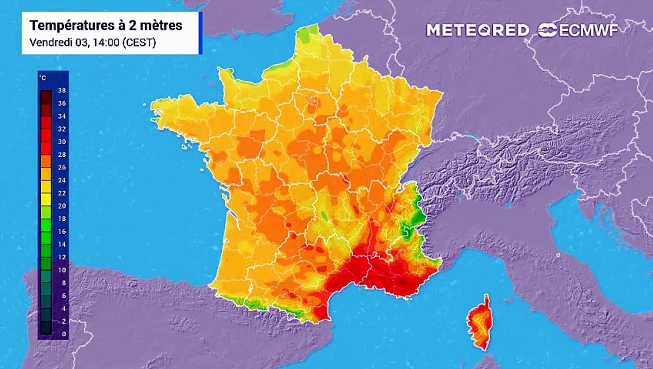 La troisième canicule de l'année en France débute ce samedi à midi : voici les températures prévues