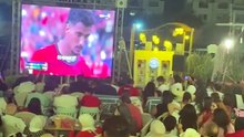 مجدي الجلاد ورجل الأعمال عاطف عبد الفتاح والفنان محمد نجاتي يحتفلون بتأهل مصر إلى دور الـ16