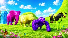 Teaser Long Slide Game With Cow Elephant Gorilla Hippopotamus 3d Animal Game Funny 3d Animals thumnail