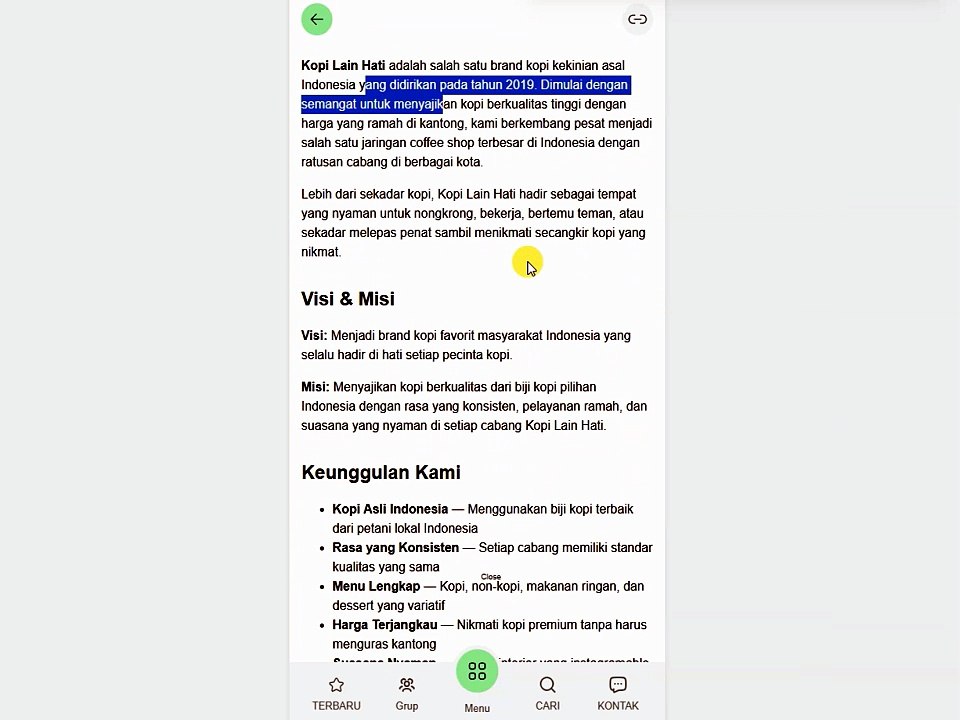 Lowongan Kerja Kopi Lain Hati Juli 2026  ✅