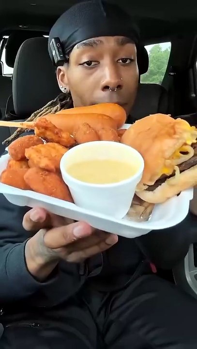 Cookout Breakfast Mukbang | Loaded Cheeseburger & Cheesy Fries