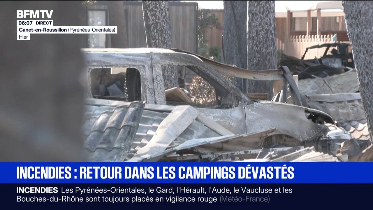 Pyrénées-Orientales: l'un des campings dévastés par les incendies ne rouvrira pas avant le 20 juillet