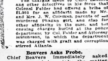 Tuesday, 3rd June 1913 Grand Jury Calls for Thos. Felder and Police Heads