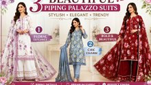 3 beautiful piping plazo suits