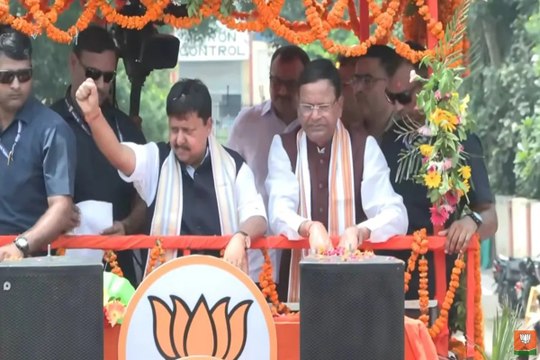 भाजपा अध्यक्ष नितिन नवीन लखनऊ में भव्य स्वगत