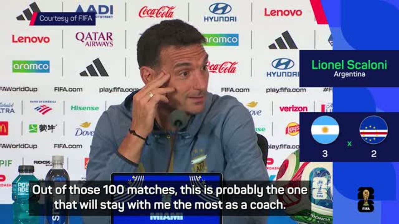 Scaloni says 100th Argentina match is the one he'll remember most