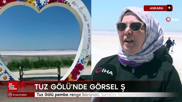 Tuz Gölü pembe renge büründü, turistler bölgeye akın etti